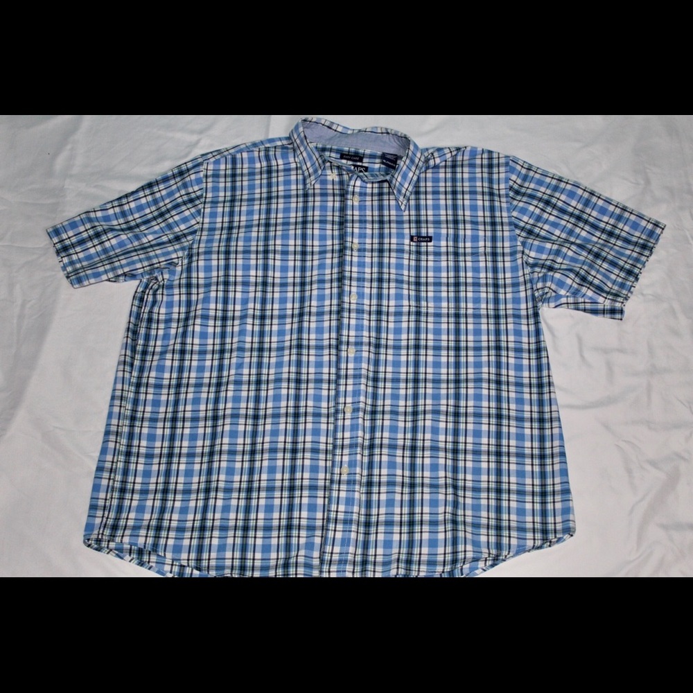 Blue Green Black White Plaids Shirt